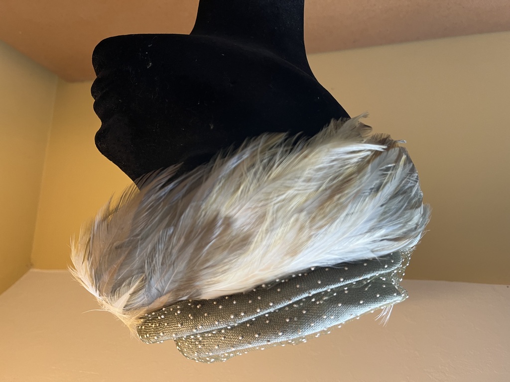Green Olive Sisal & Feathers Vintage